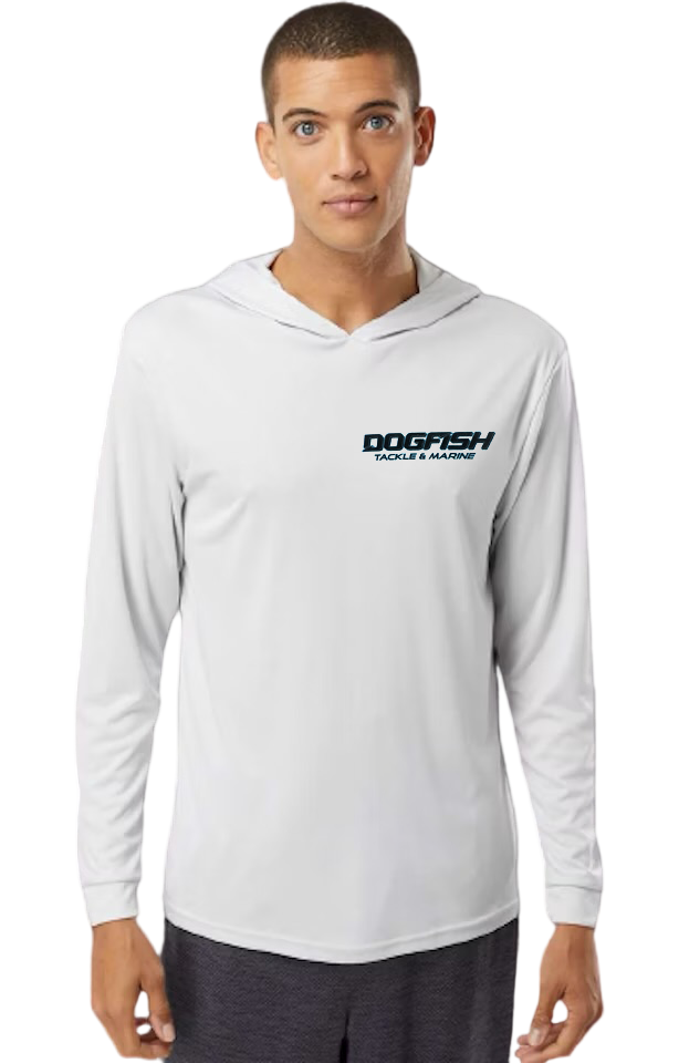 Dogfish Long Sleeve Hooded Micro Stormy Seas Logo - Dogfish Tackle & Marine