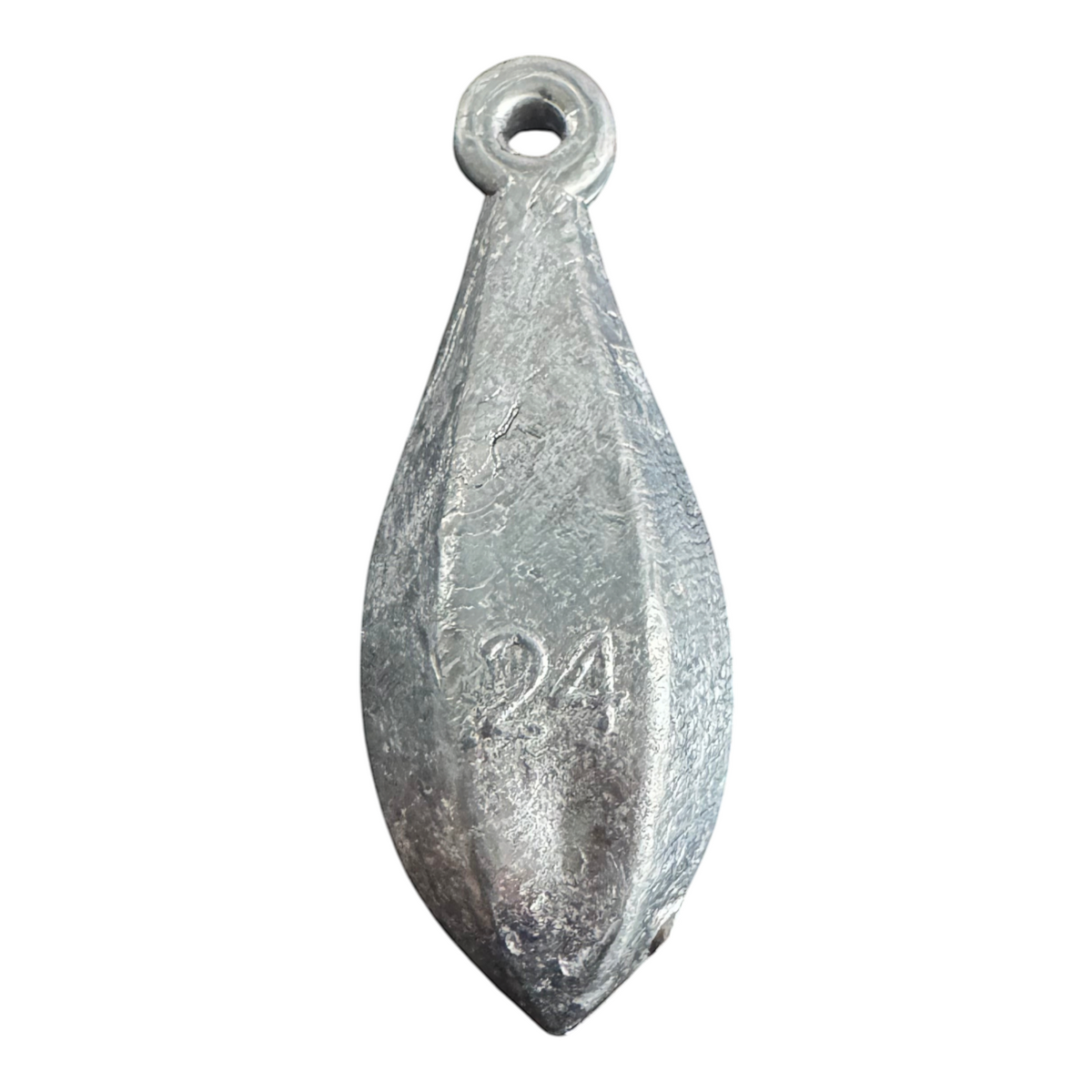 Dogfish Tackle & Marine 24 oz lead bank sinker for bottom fishing with a streamlined shape and eyelet