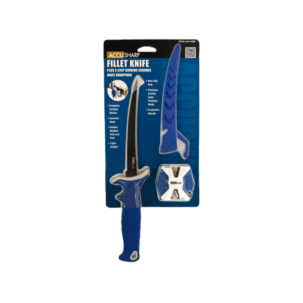 AccuSharp 736C Fillet Knife with Two-Step Carbide-Ceramic Sharpener - Dogfish Tackle & Marine