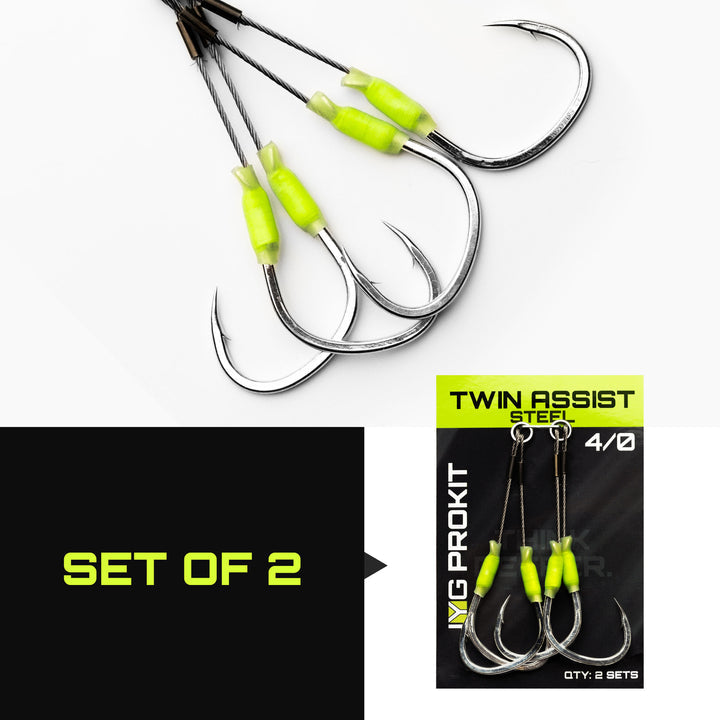 TWIN ASSIST STEEL 4/0 2Hk 2pk - Dogfish Tackle & Marine