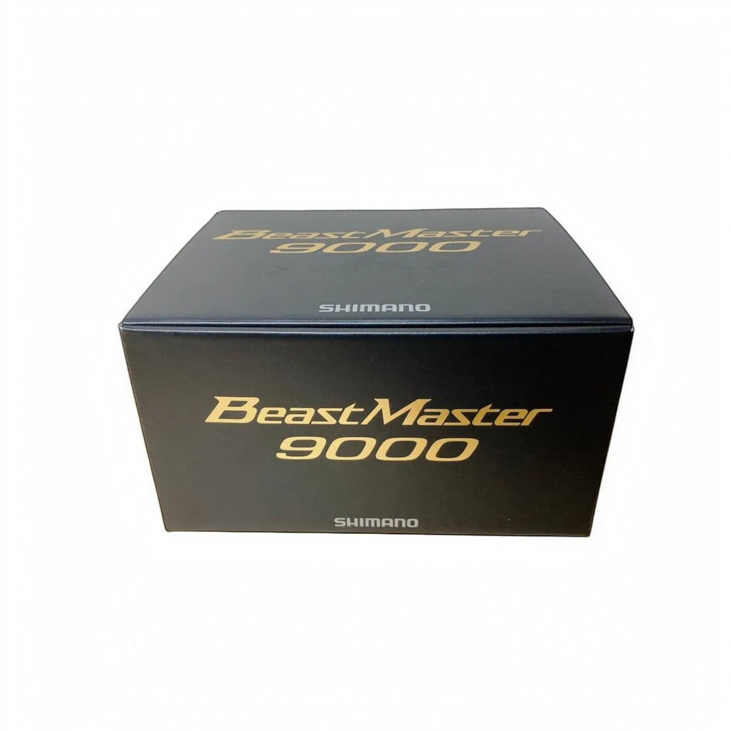 Dogfish Tackle & Marine Shimano Beastmaster 9000B electric fishing reel box. Black with gold lettering.