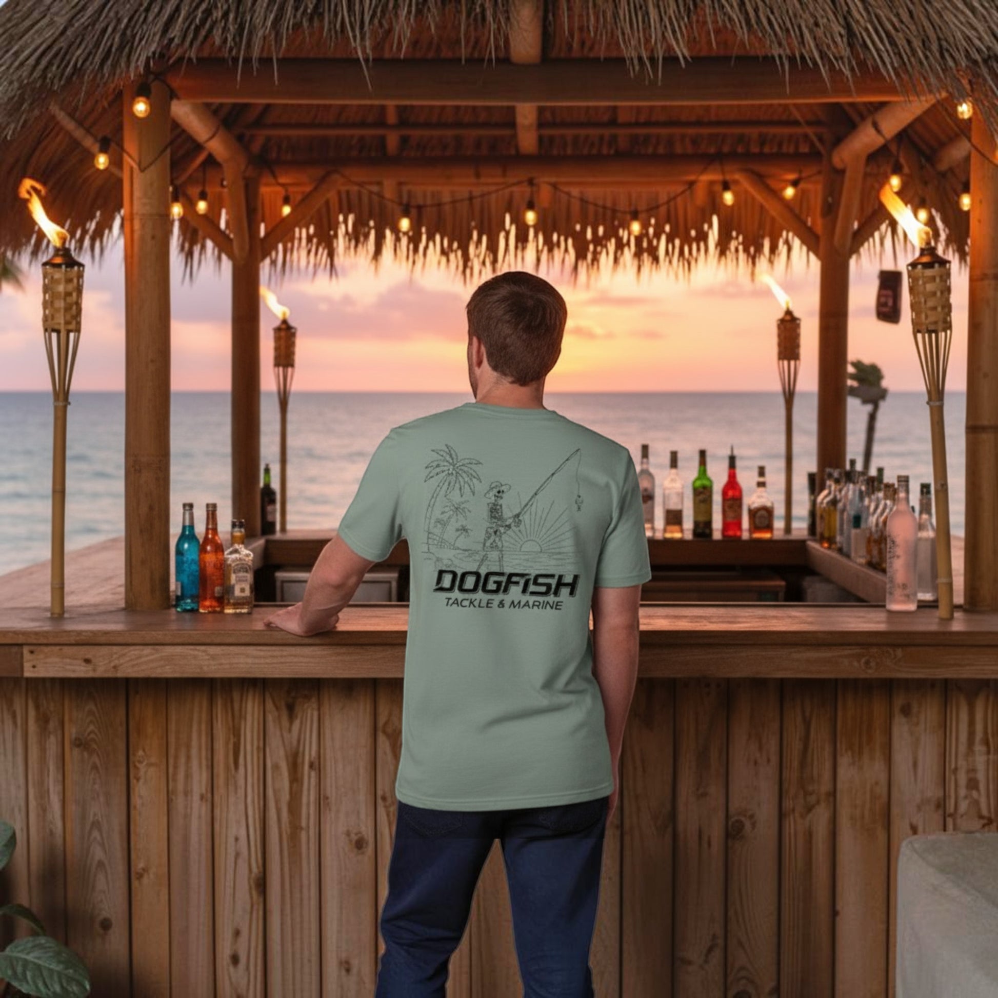Dogfish Short Sleeve T-Shirt Life Is A Beach Logo - Dogfish Tackle & Marine