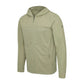 A light khaki hooded zip-up jacket displayed on a clean white background.