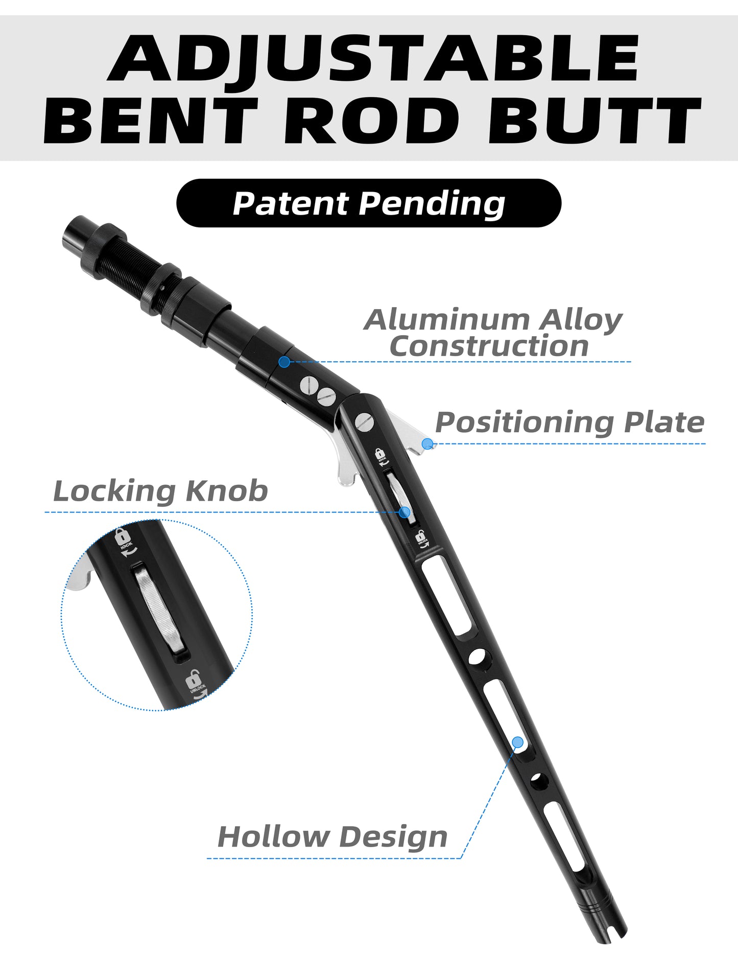 BLUEWING Adjustable Bent Rod Butt - Dogfish Tackle & Marine