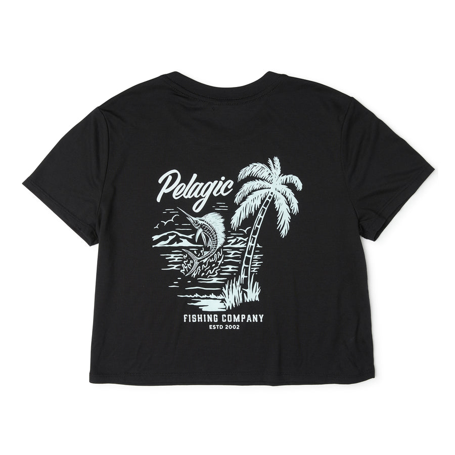 Pelagic Women's Premium Crop Paradise T-shirt - Dogfish Tackle & Marine