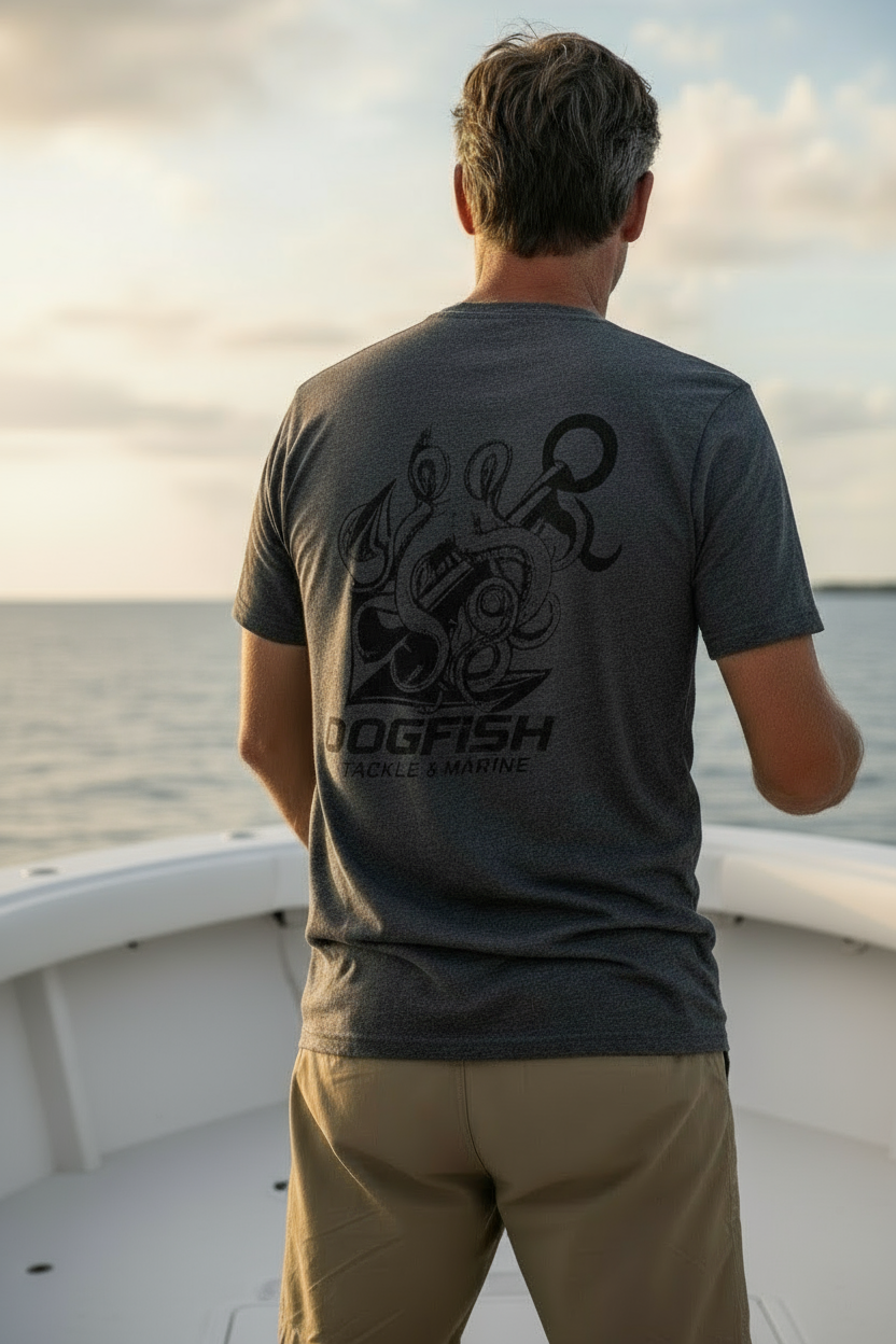 Dogfish Short Sleeve T-Shirt Octopus Logo - Dogfish Tackle & Marine