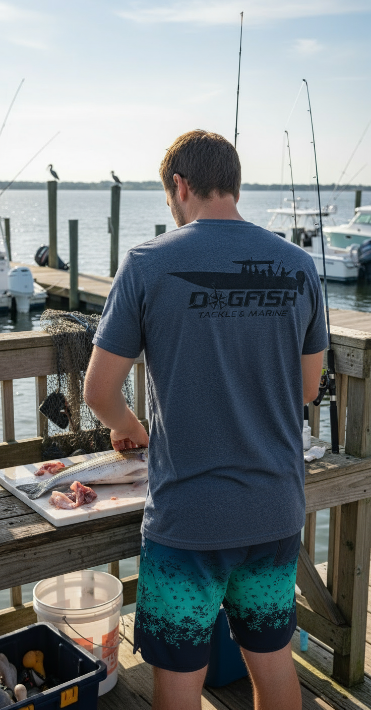 Dogfish Short Sleeve T-Shirt Center Console Logo - Dogfish Tackle & Marine