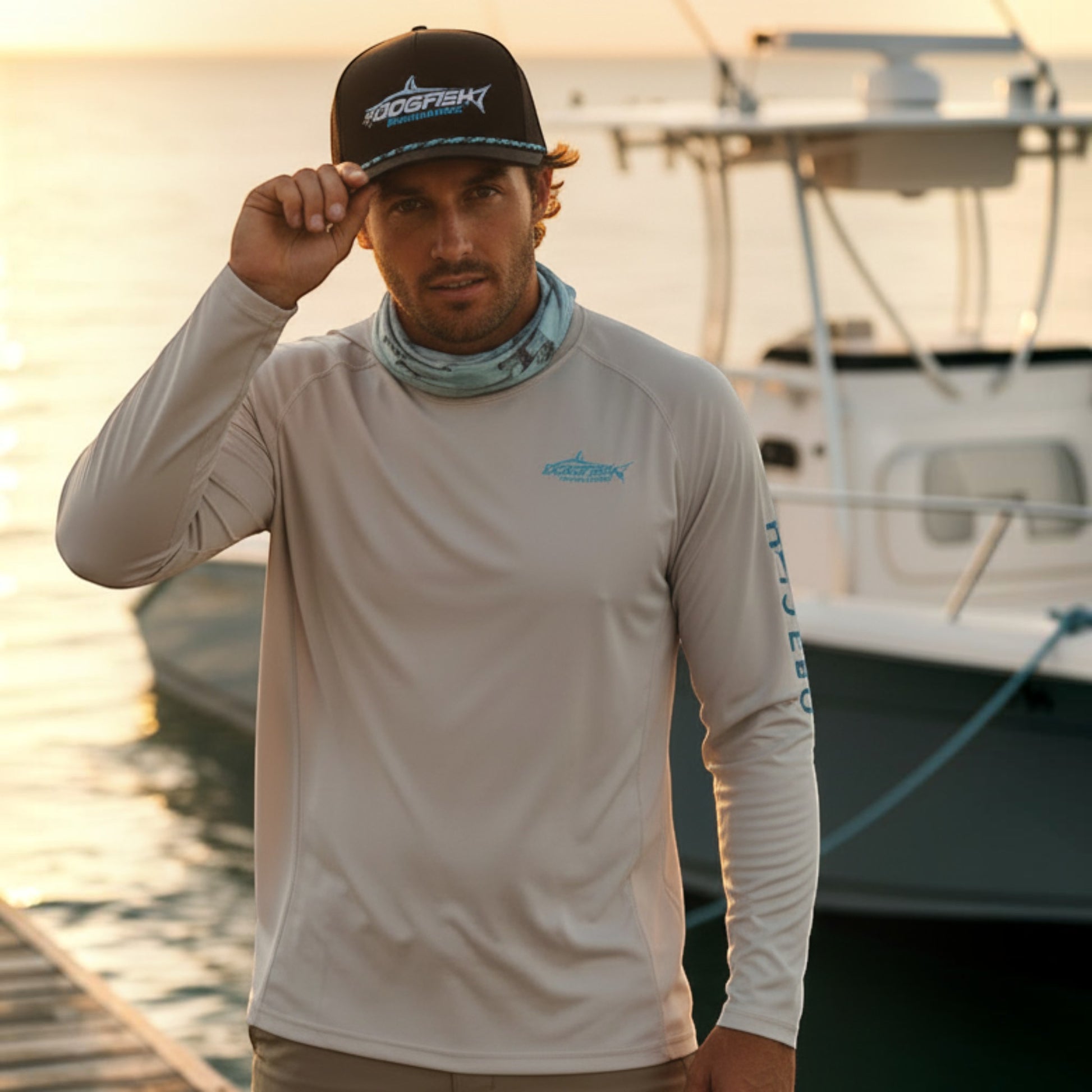 Dogfish Tackle & Marine Performace Rope Logo Hat - Dogfish Tackle & Marine