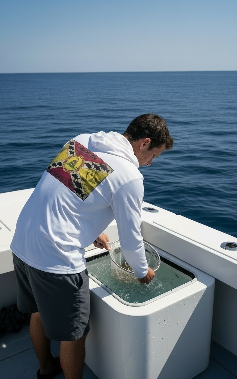 Dogfish "Don't Tread On Me' Logo Long Sleeve Hooded Micro - Dogfish Tackle & Marine