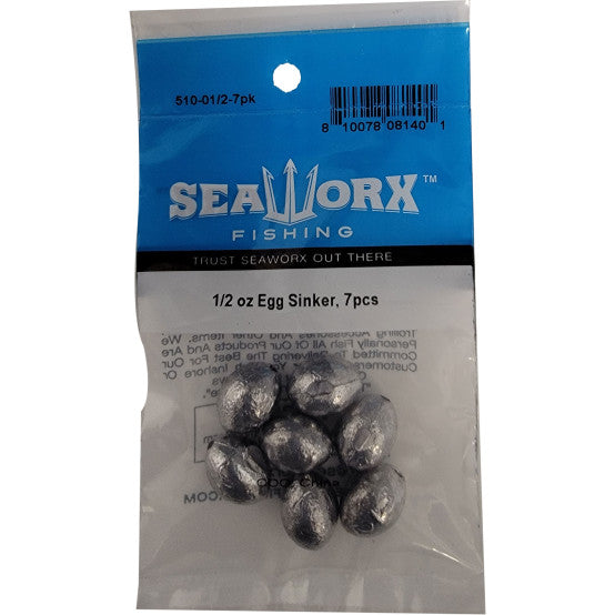 Seaworx Egg Sinker Fishing Weights Pre Packaged - Dogfish Tackle & Marine
