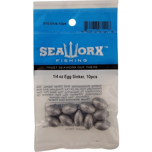 Seaworx Egg Sinker Fishing Weights Pre Packaged - Dogfish Tackle & Marine