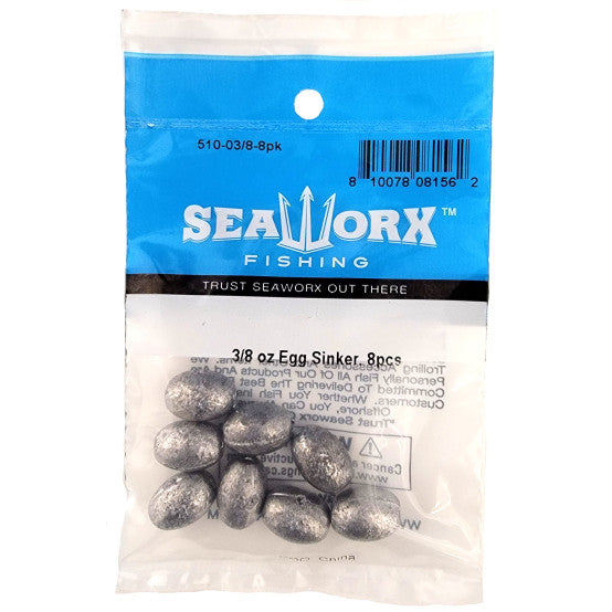 Seaworx Egg Sinker Fishing Weights Pre Packaged - Dogfish Tackle & Marine