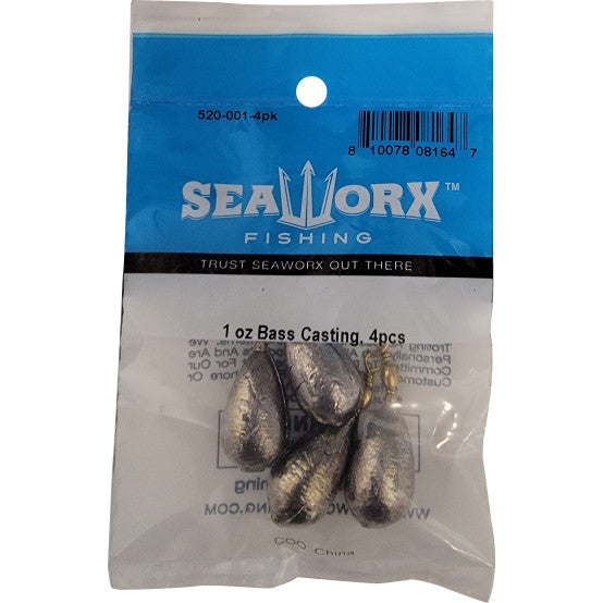 Seaworx Bass Casting Fishing Weights Pre Packaged - Dogfish Tackle & Marine