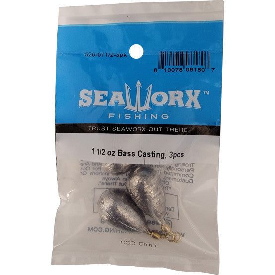 Seaworx Bass Casting Fishing Weights Pre Packaged - Dogfish Tackle & Marine