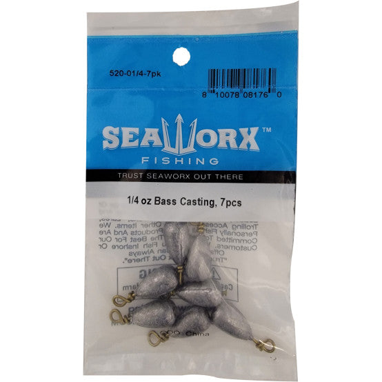 Seaworx Bass Casting Fishing Weights Pre Packaged - Dogfish Tackle & Marine