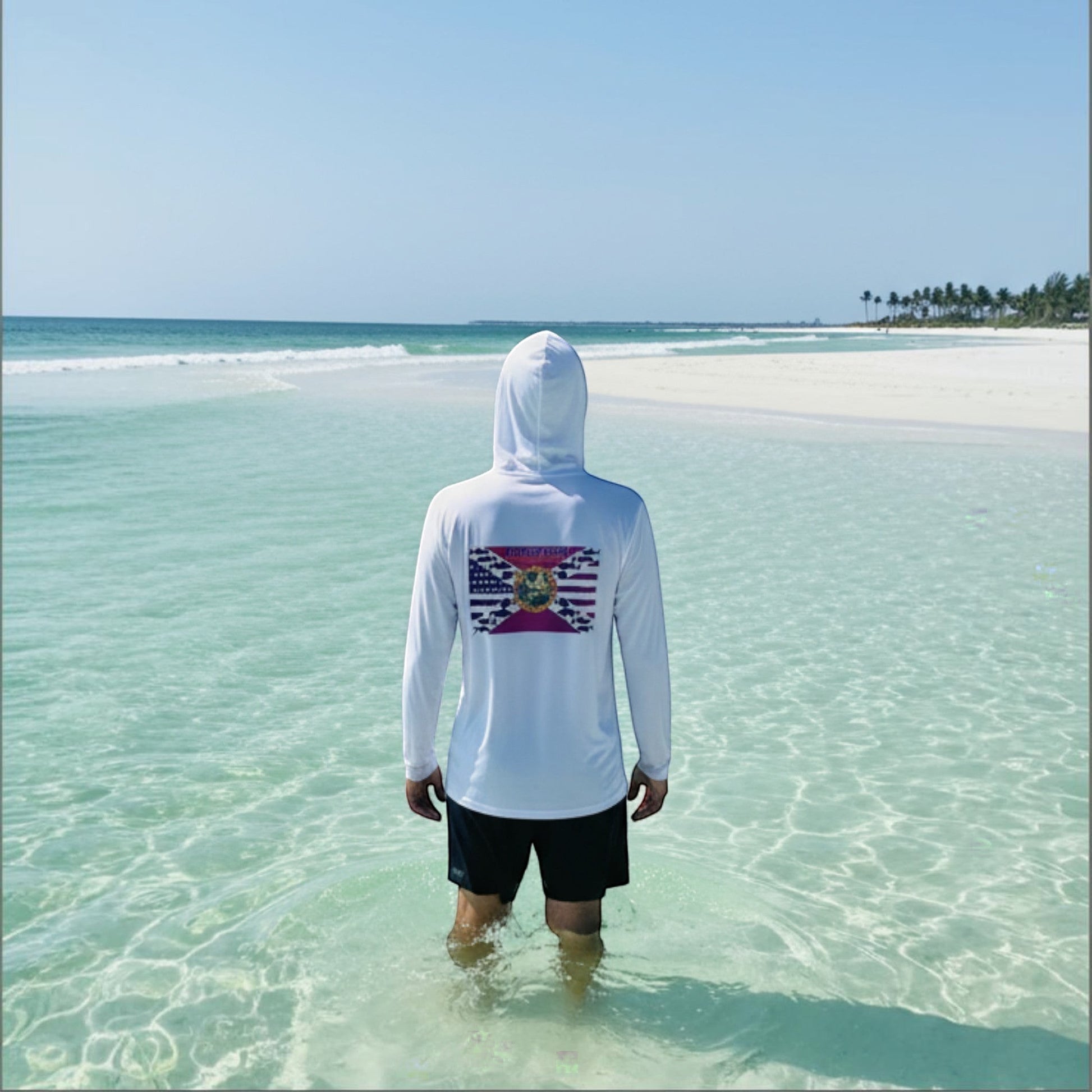 Dogfish Long Sleeve Hooded Microfiber Florida Flag - Dogfish Tackle & Marine