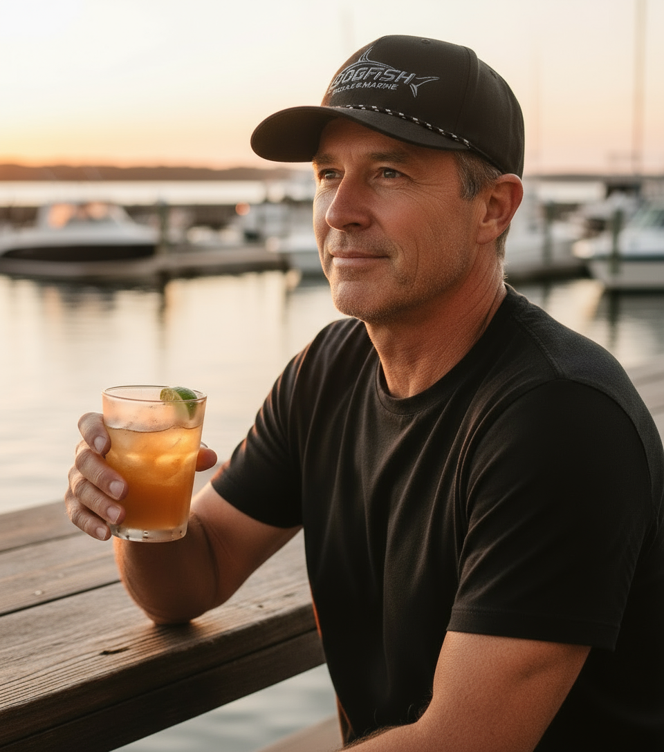 Dogfish Tackle & Marine Performace Rope Logo Hat - Dogfish Tackle & Marine