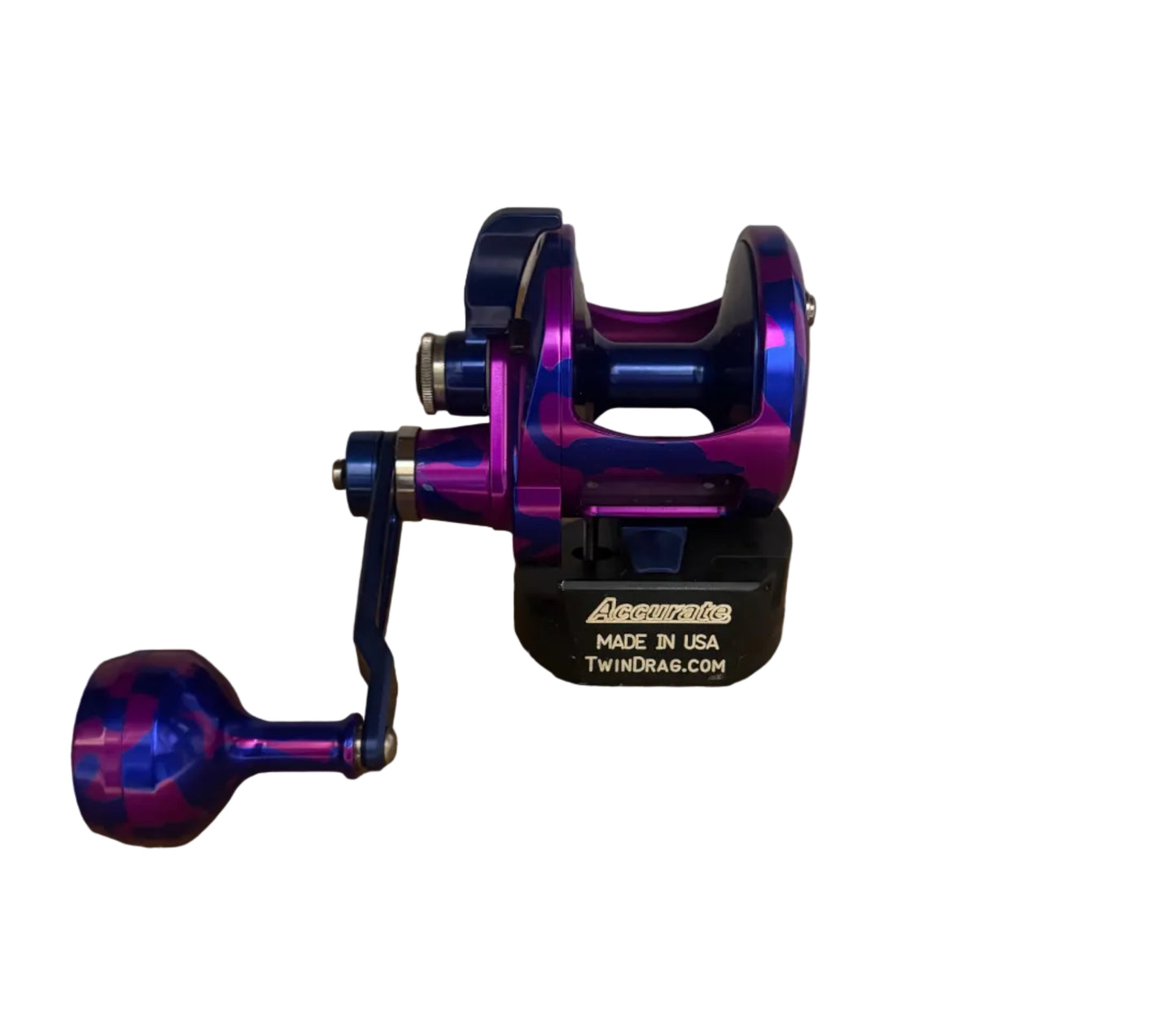 Accurate Valiant 2 Conventional Reel Purple Blue Camo - Dogfish Tackle & Marine