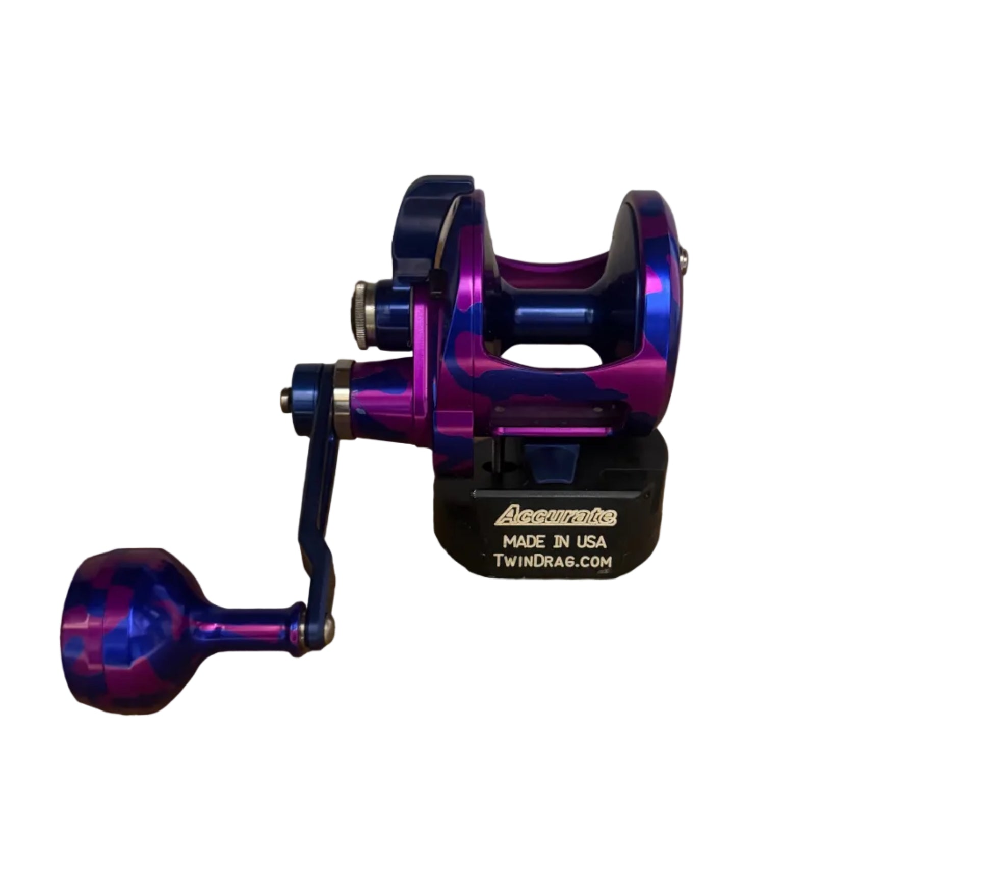 Accurate Valiant 2 Conventional Reel Purple Blue Camo - Dogfish Tackle & Marine