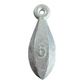 Dogfish Tackle & Marine 6oz lead bank sinker for bottom fishing with a streamlined shape and eyelet for rigs.