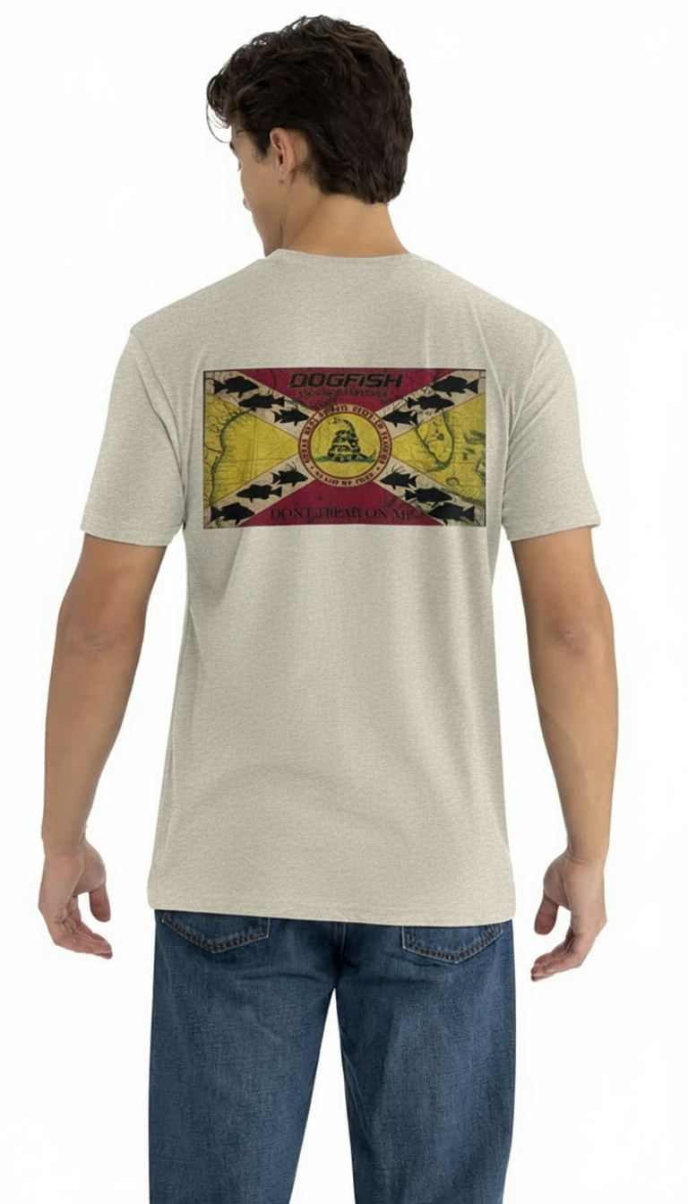 Dogfish Short Sleeve T-Shirt Don't Tread On Me Logo - Dogfish Tackle & Marine