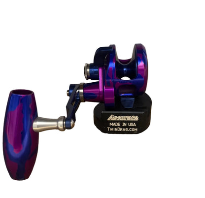 Accurate Valiant 2 Conventional Reel Purple Blue Camo - Dogfish Tackle & Marine