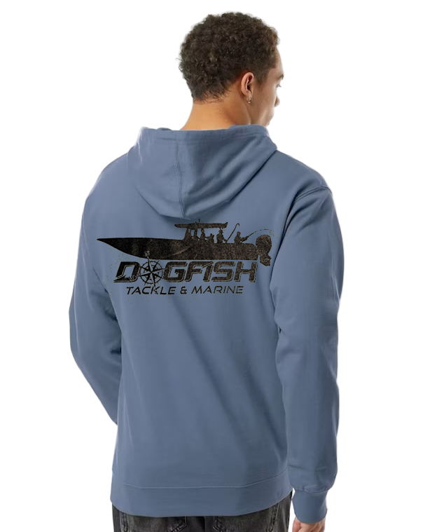 Dogfish Tackle Midweight Hoodie Center Console Logo - Dogfish Tackle & Marine