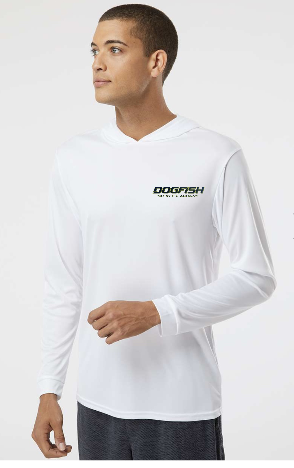 Dogfish "Don't Tread On Me' Logo Long Sleeve Hooded Micro - Dogfish Tackle & Marine