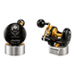 Dogfish Tackle & Marine Accurate Valiant 2 conventional fishing reel in black with gold flake and gold accents.