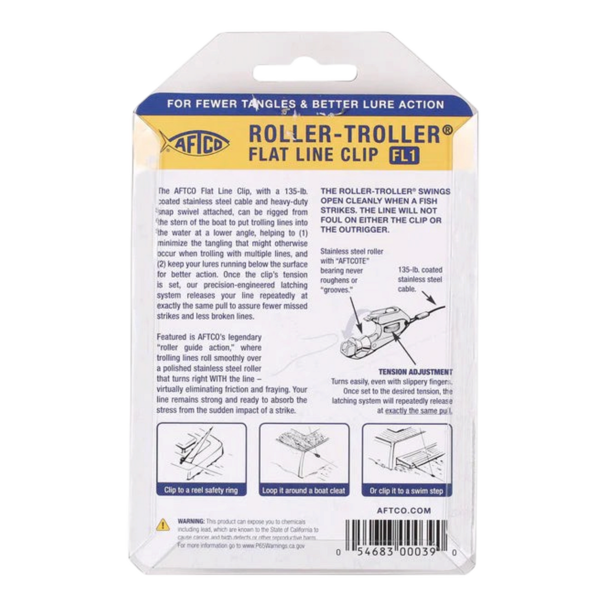 AFTCO Roller Troller Flat Line Clip - Dogfish Tackle & Marine