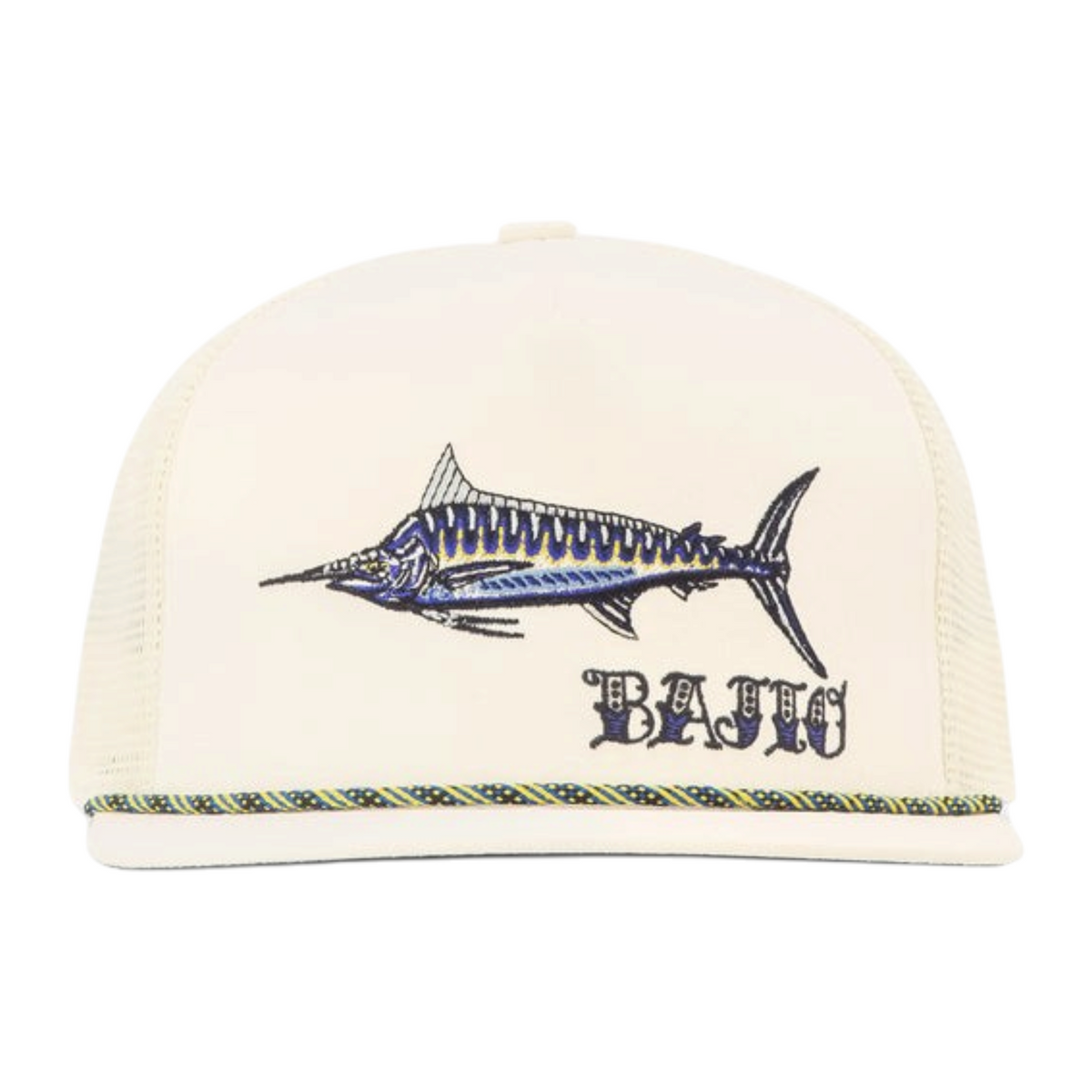 Bajio Black Marlin - Flat Brim Twill Trucker Hat - Dogfish Tackle & Marine