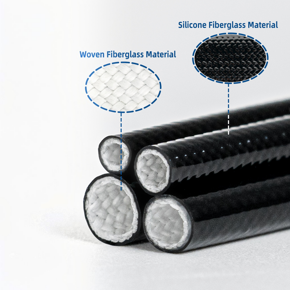 Dogfish Tackle & Marine Bluewing black silicone coated woven fiberglass chafe guard tubes for fishing line protection