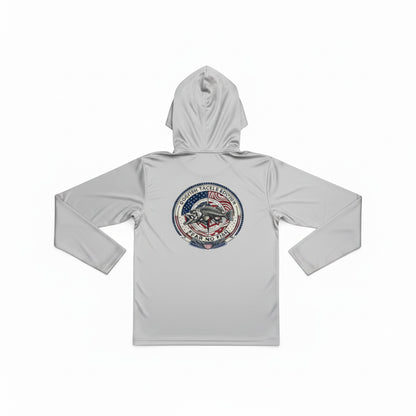 Dogfish Youth Long Sleeve Hooded Micro 4th of July Logo - Dogfish Tackle & Marine