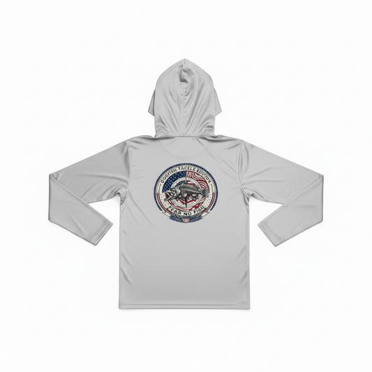 Dogfish Youth Long Sleeve Hooded Micro 4th of July Logo - Dogfish Tackle & Marine