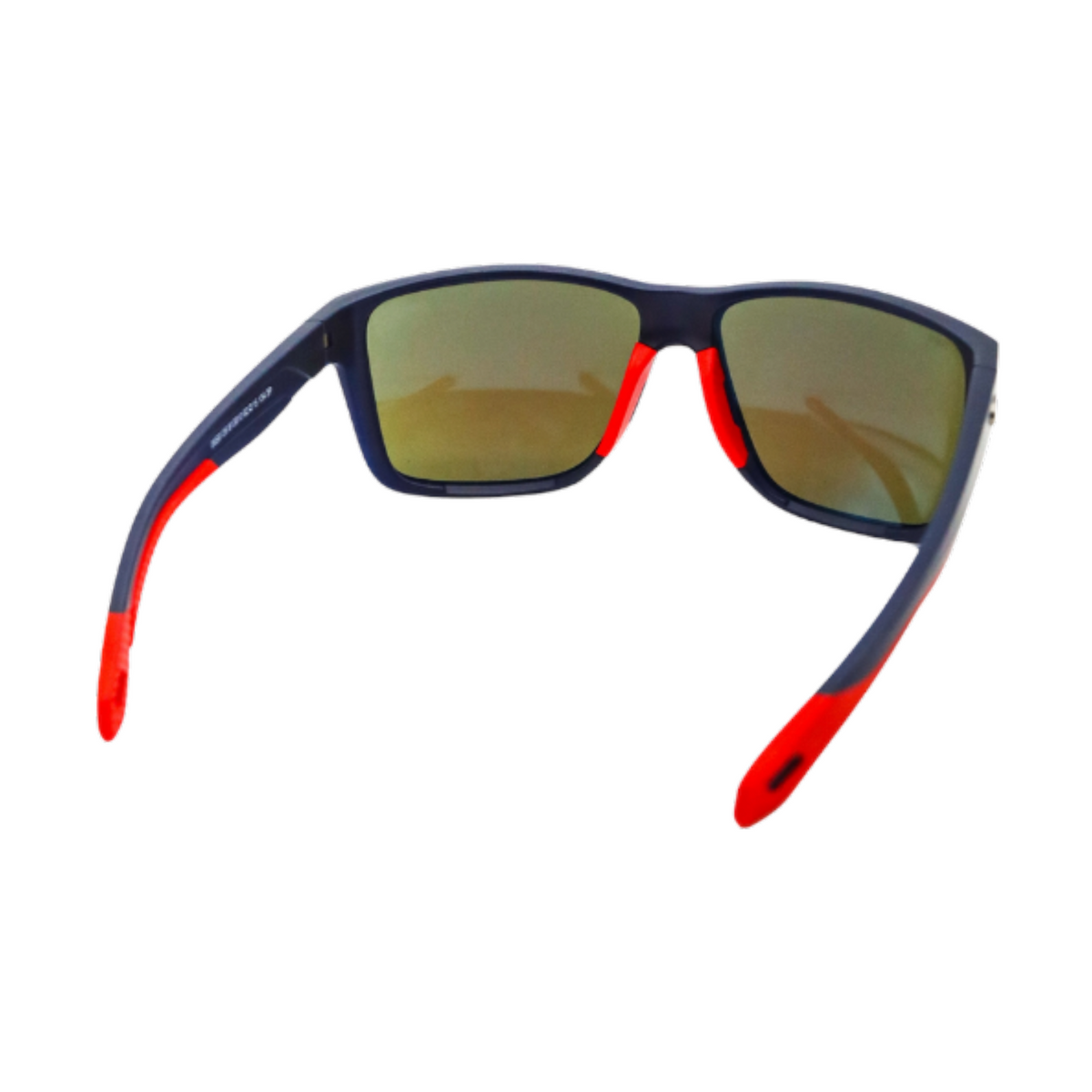 Dogfish Tackle & Marine Costa Broadbill II polarized sunglasses with navy blue frames and bright red interior accents.