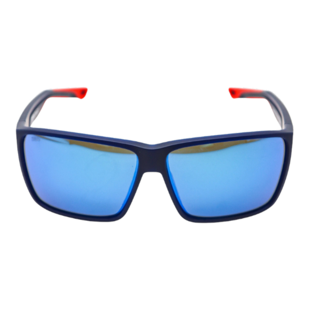Dogfish Tackle & Marine Costa Rincon II polarized sunglasses with navy frames and reflective blue mirror lenses