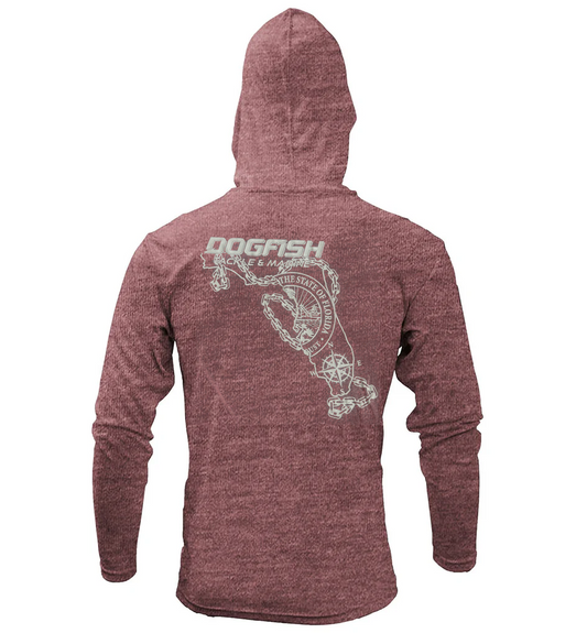 Dogfish Long Sleeve Hooded Micro Florida Unchained Logo - Dogfish Tackle & Marine