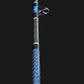 A black and blue Dogfish Stik fishing rod with a textured blue and black handle with an all background 