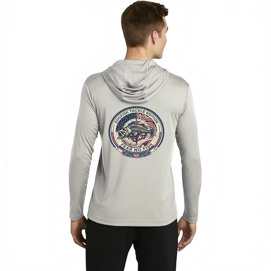 Dogfish 4th of July Logo Long Sleeve Hooded Micro - Dogfish Tackle & Marine