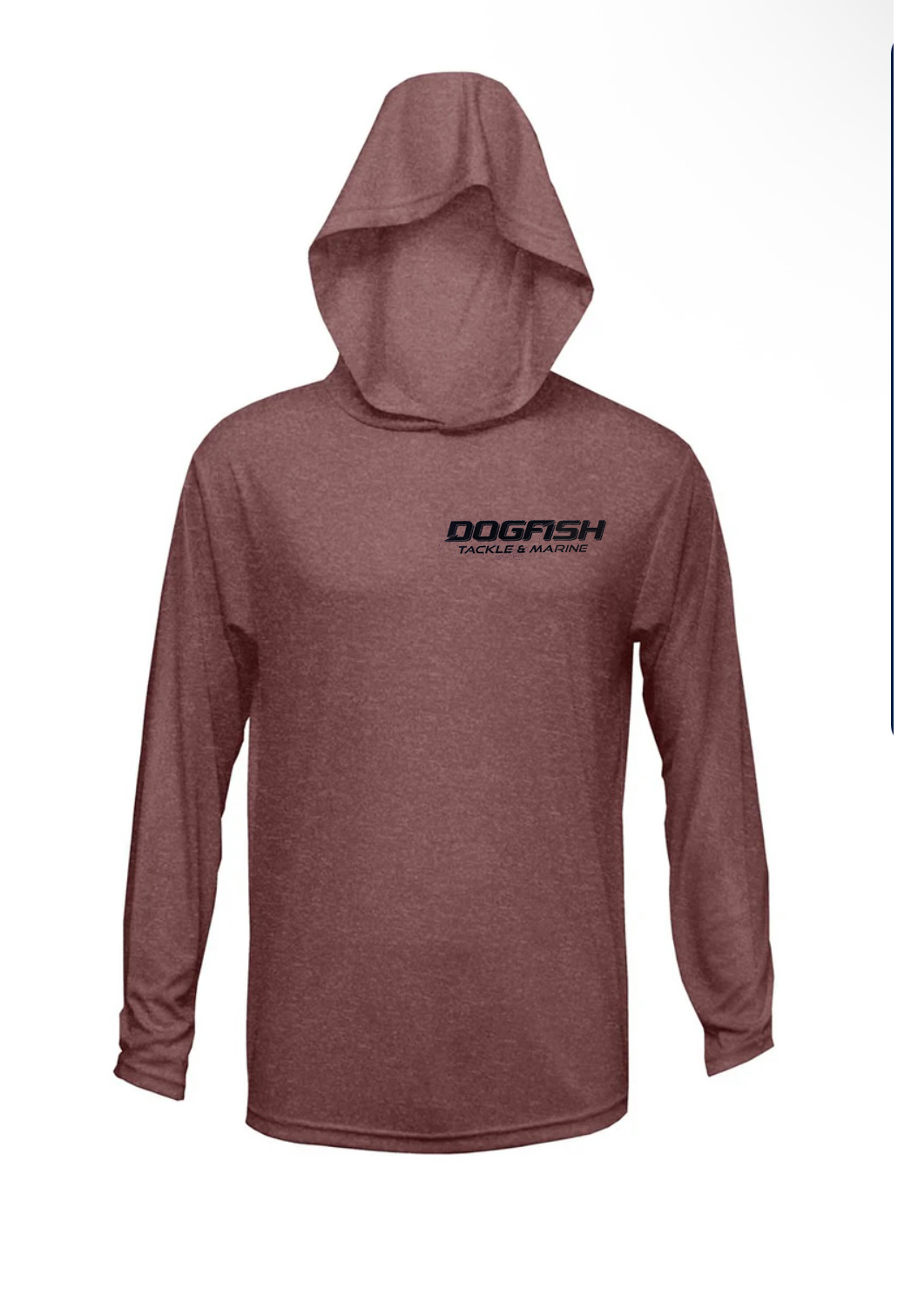 Dogfish Long Sleeve Hooded Microfiber Compass Logo - Dogfish Tackle & Marine