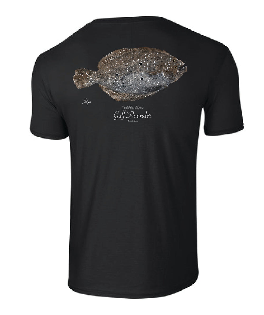 Salinity Greg Aragon Flounder Gyotaku Premium Short Sleeve
