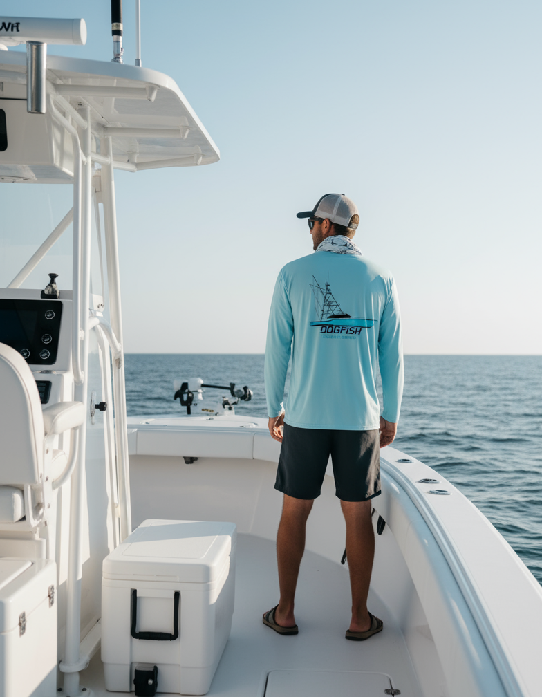 Dogfish Long Sleeve Microfiber Sport Fish Logo - Dogfish Tackle & Marine