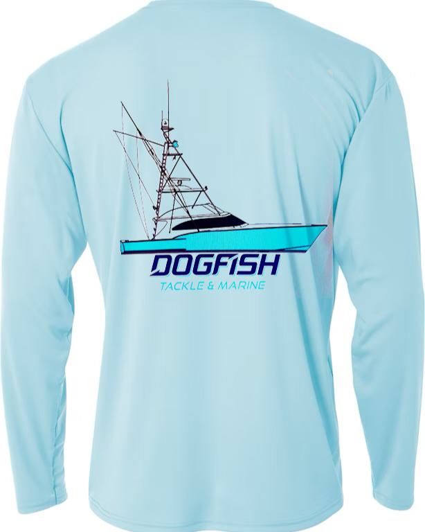 Dogfish Long Sleeve Microfiber Sport Fish Logo - Dogfish Tackle & Marine