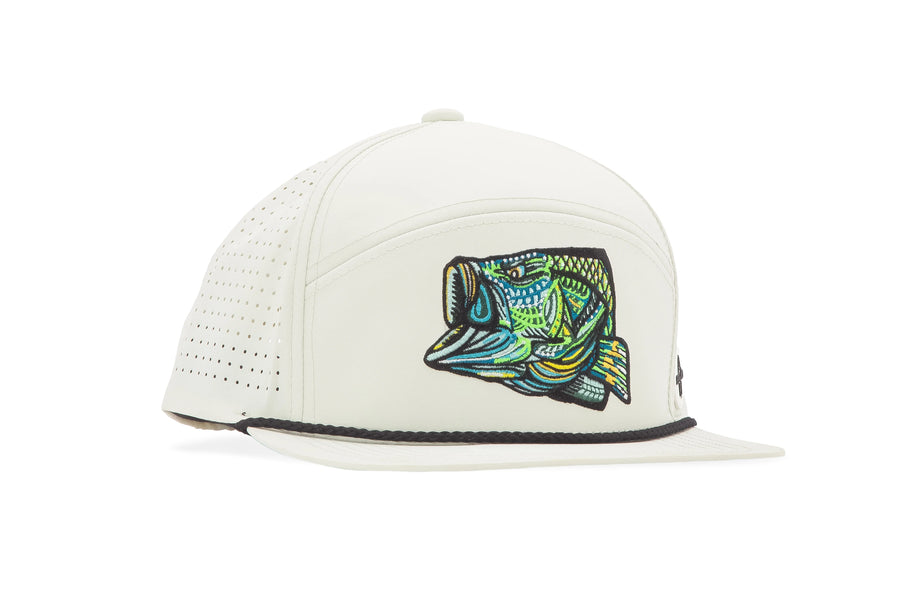 Bajio Bass Head Performance Flat Brim Hat - Dogfish Tackle & Marine