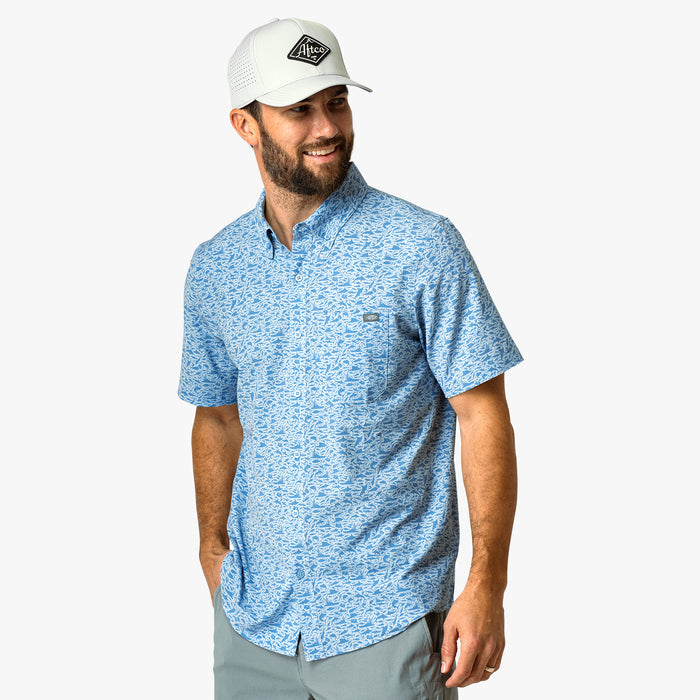 Aftco Boatbar Printed Button Down Shirt - Dogfish Tackle & Marine
