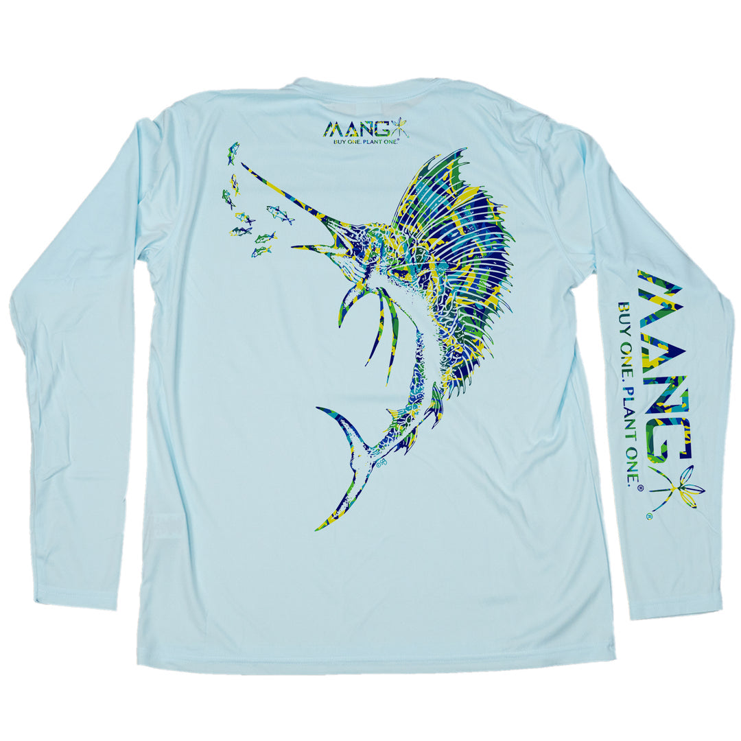 MANG Men's Sailfish Blue Crush Performance Longsleeve Shirt - Dogfish Tackle & Marine