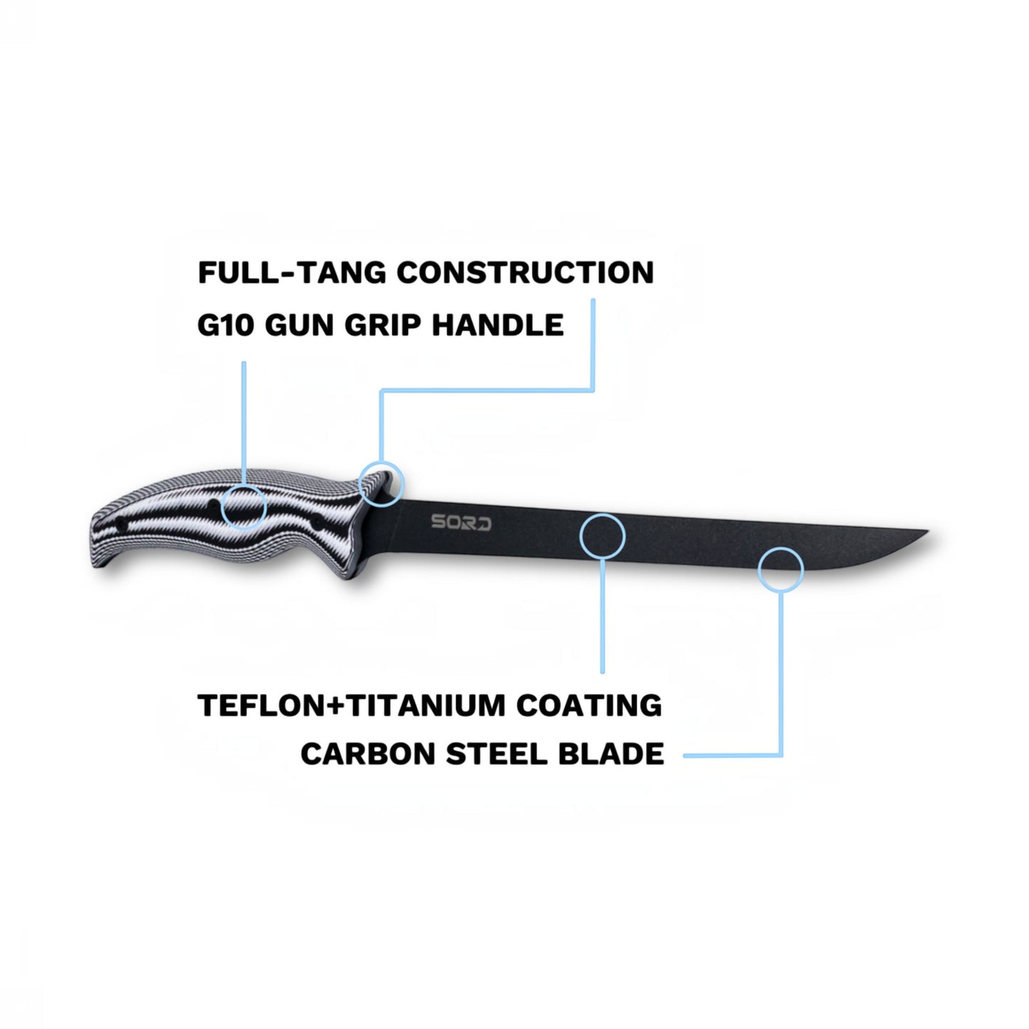 SORD Fishing Products 8in Fillet Knife - Super Flex - Dogfish Tackle & Marine