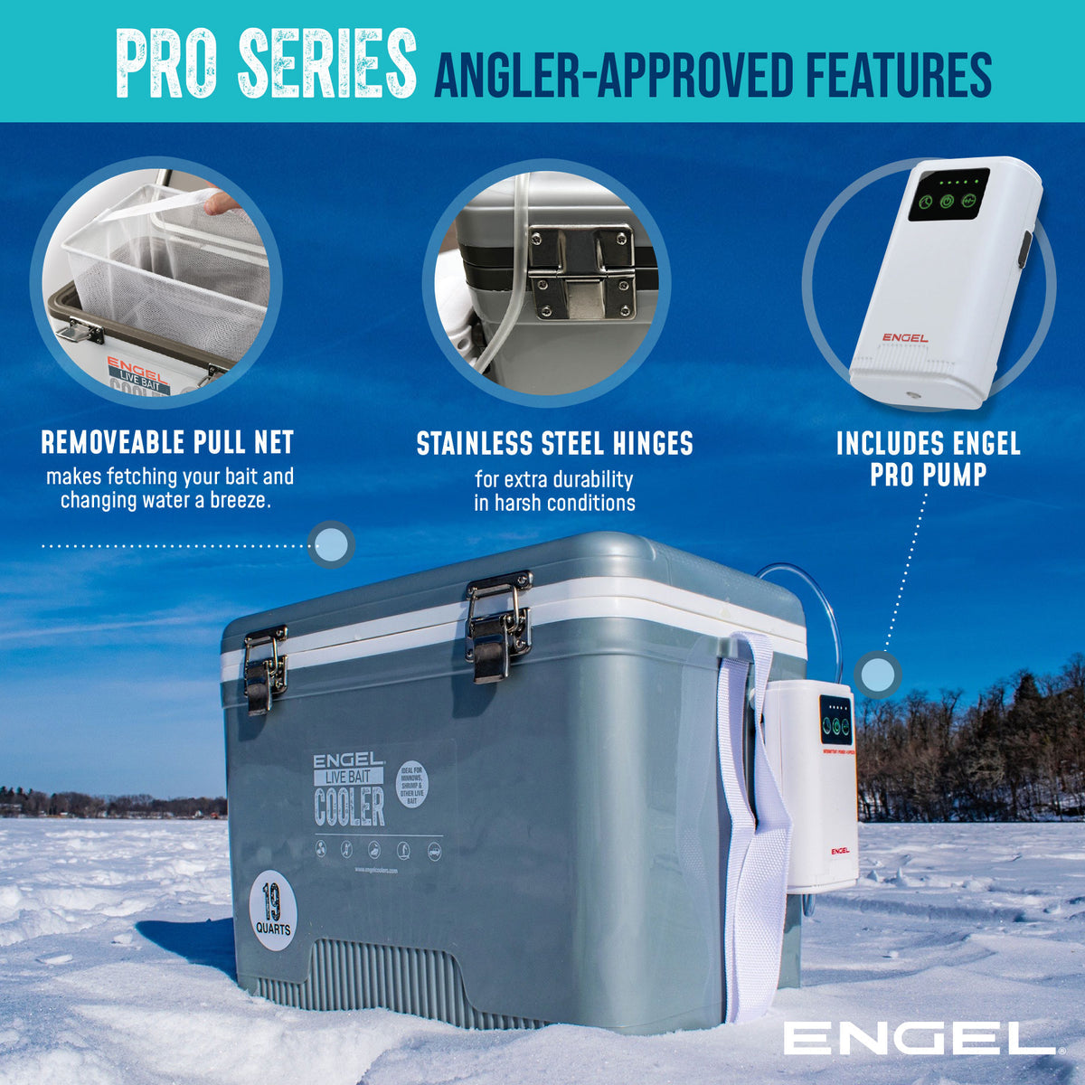 Engel 19Qt Live Bait Pro Cooler - Dogfish Tackle & Marine