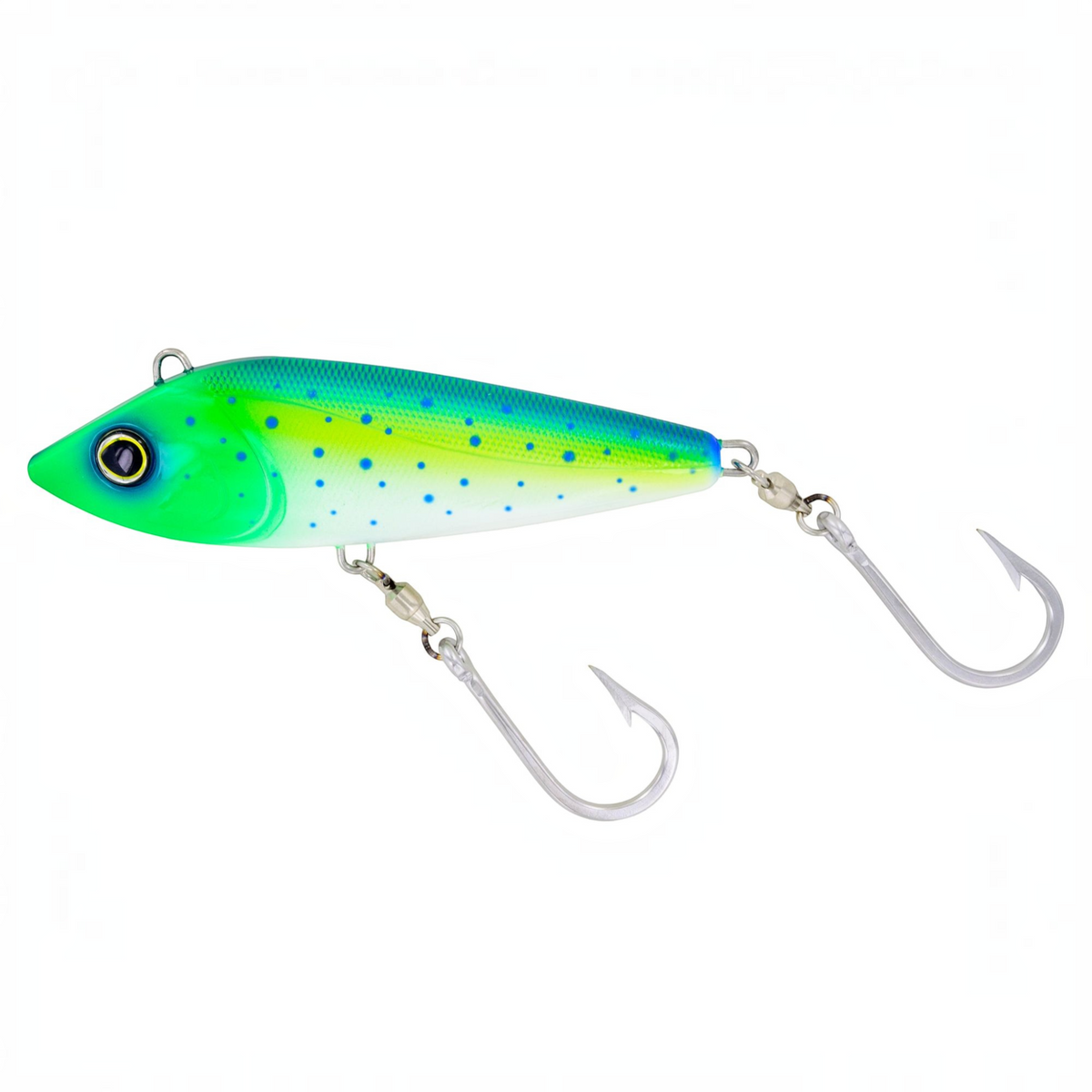 Dogfish Tackle & Marine Yo-Zuri Bonita sinking trolling lure in green and blue with stainless steel hooks