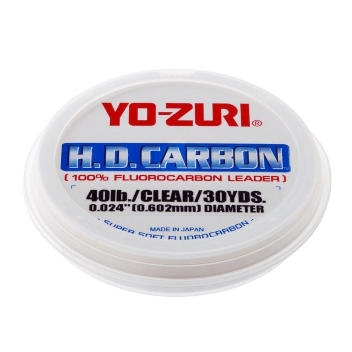 Dogfish Tackle & Marine Yo-Zuri H.D. Carbon clear 100% fluorocarbon fishing leader spool for superior invisibility.